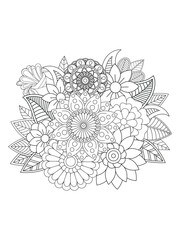 Flower coloring pages for adult