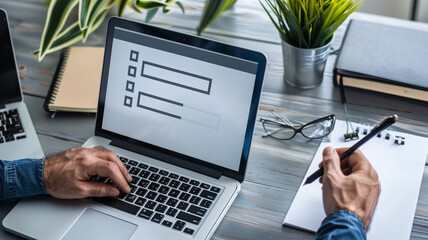 businessman working on computer generated by AI technology