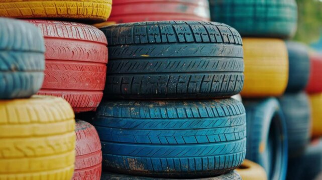 stack of old tires
