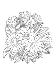 Flower coloring pages for adult