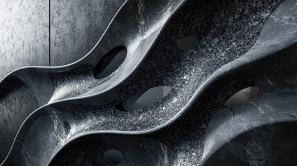 A striking abstract design with unique, elegant textures and patterns, creating a luxurious and marketable piece