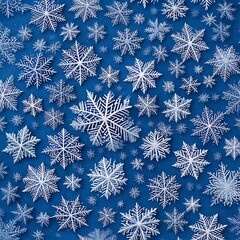 snowflakes on blue background