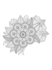 Flower coloring pages for adult