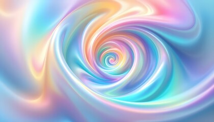 Obraz premium Organza fabric in rainbow color. radiant pastel rainbow colored fabric with soft folds and waves. Surreal landscape background.