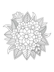 Flower coloring pages for adult