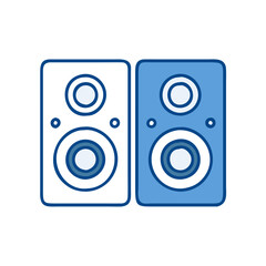Good icon. Colorful speaker system illustration in a modern design on a white background