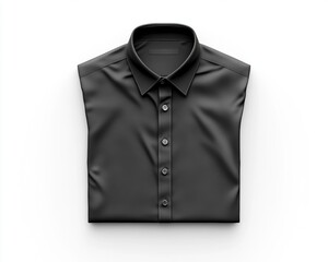 Stylish Black Short Sleeve Shirt on White Background Perfect for Fashion, Retail, or Apparel Advertising and Marketing Campaigns in Contemporary Style