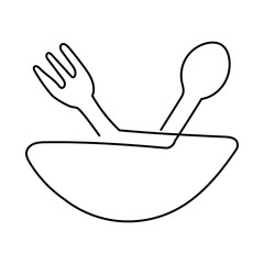 Monoline Food Safety Icon. Simple Line Food Safety Symbol. Minimalist Healthy Eating Vector.