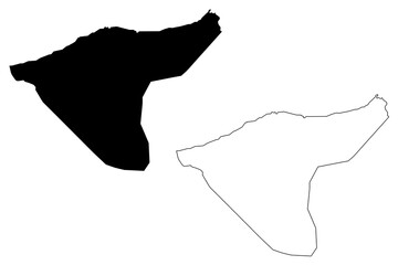 Al-Hasakah Governorate (Governorates of Syria, Syrian Arab Republic) map vector illustration, scribble sketch Hasakah map