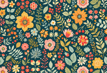seamless pattern with flowers