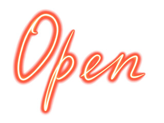 Open neon word transparent png