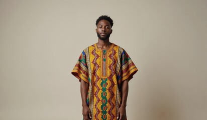 African man in colorful traditional attire
