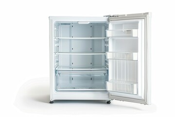 White background with open freezer