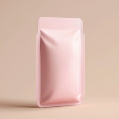 Minimalist food packaging mock up concept. Minimalist pink packaging on a neutral background
