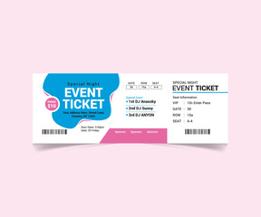 Event Ticket Template Design Vector File