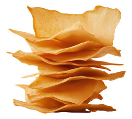 PNG Stack of crispy fried tofu skins