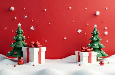 christmas tree with gifts background 