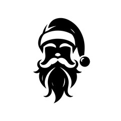 Santa Claus Silhouette Vector with Beard and Hat - Perfect for Christmas and Holiday Designs