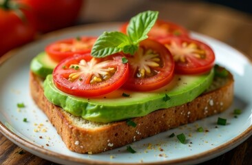 bruschetta with tomato and avocado 