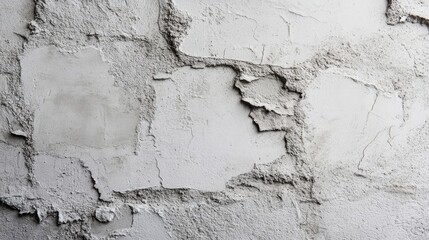 Close-up of processed cement on a wall ready for painting, highlighting the texture and detail of the cement. Ideal for renovation projects with ample copy space for design.