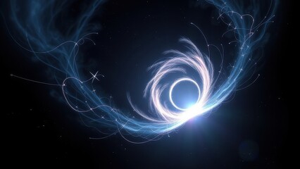 Fototapeta premium Celestial circle of light emanating from a cosmic portal, glowing portal, cosmic gateway, otherworldly beauty, shining circle