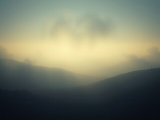 Obraz premium Ethereal mist suspended in mid-air over a darkened landscape, surreal atmosphere, eerie ambiance, desolate terrain, haunting mist