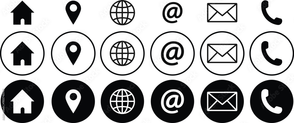Canvas Prints web icon set. contact us icon set. website set icon vector. for computer and mobile