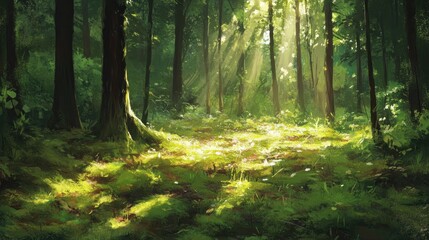 Obraz premium Sunlight in the Forest