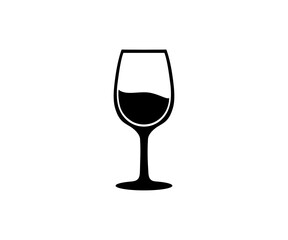 Wine glass with wine for tasting flat icon. Isolated flat icon symbol vector design and illustration.
