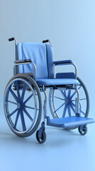Fototapeta premium Blue Wheelchair, Medical Equipment, Mobility Aid, Disability Assistance, Healthcare Support, Accessibility Solution