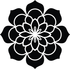 Minimalist Black silhouette Mandala Design