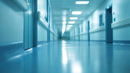 Emergency room hospital corridor captured with a focus on surgery and medical backgrounds. The environment reflects therapy and treatment concepts in a tense atmosphere with ample photo space.