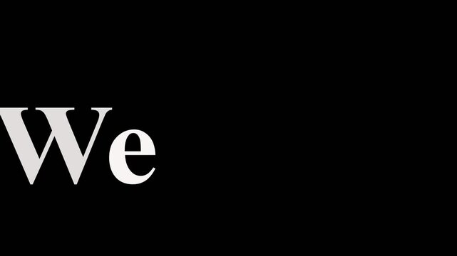 Simple animation of the word welcome isolation on a white background