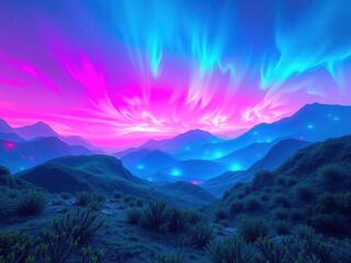 Obraz premium Colorful background with a vibrant mix of blues and greens , eclectic, background, green, colorful