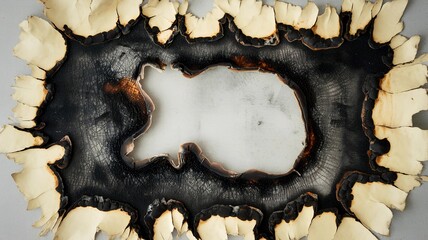 Obraz premium Vintage burnt paper texture for rustic and edgy designs, retro backgrounds with copy paste space.