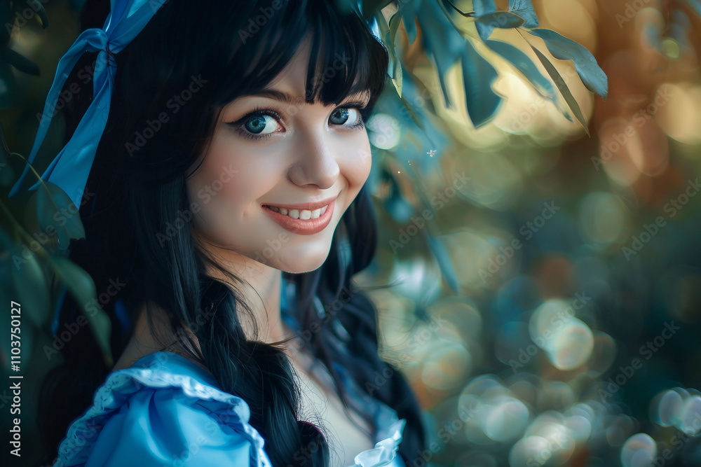 Wall mural fairytale character in the magical forest created with generative ai technology