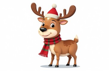 reindeer with santa hat