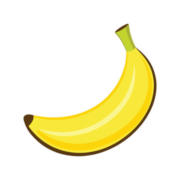 recommend clip art: A single ripe banana on a white background. vector illustration.
