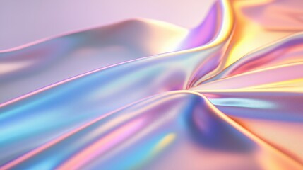 Obraz premium Colorful satin fabric draping elegantly with soft folds and shimmering highlights