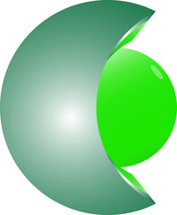 Green hemisphere in 3D