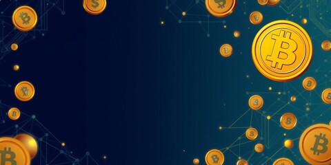 A vibrant, eye-catching banner featuring various crypto asset tokens falling from the sky, perfect for marketing airdrop campaigns, airdrop, cryptocurrency