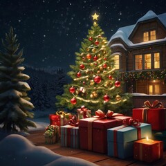 Christmas tree with gifts