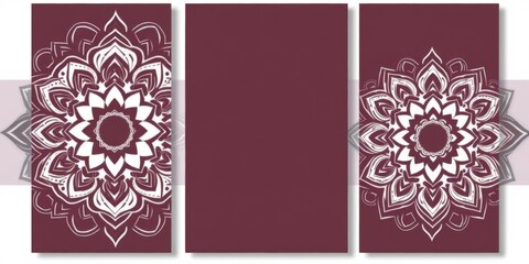 Abstract hand drawn mandala design yoga cards template for printing posters, banners for yoga studio and spa, studio, spa