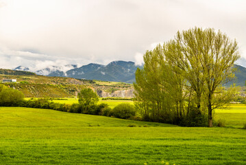 Obraz premium French countryside and towns near the French Pyrenees