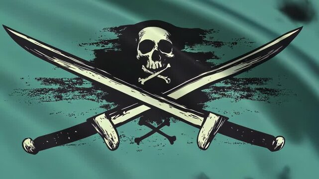 Pirate Flag with Skull and Crossed Swords