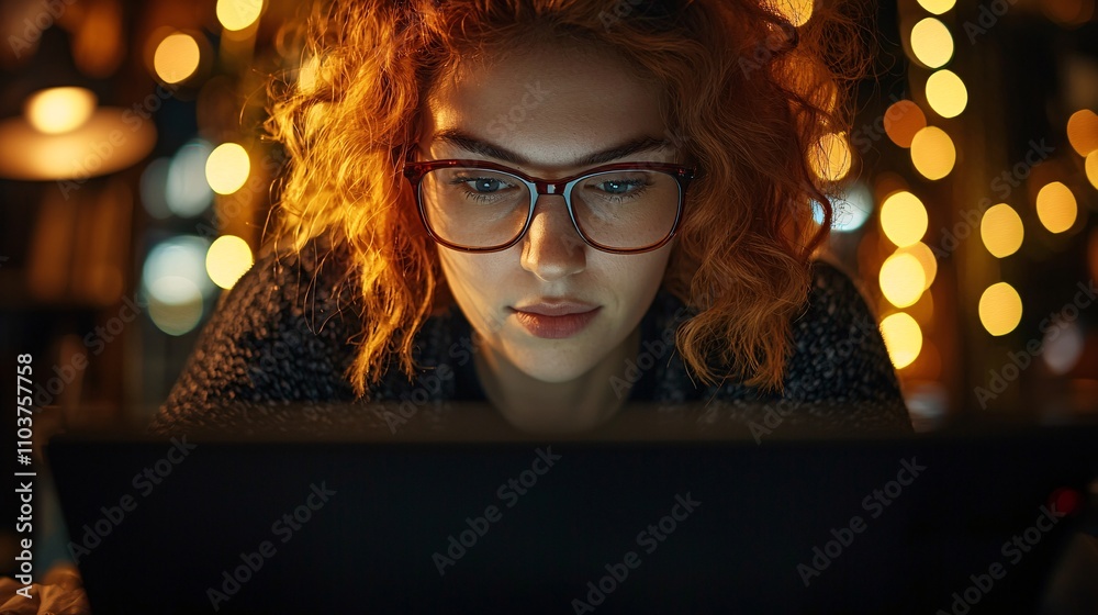 Poster a female technologist designing blockchain solutions with a focus on inclusivity and global impact s