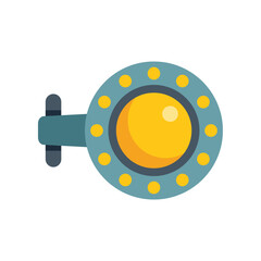 Bathyscaphe exploring the deep sea with a big round window for observation