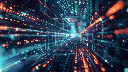 Fototapeta premium fiber optic background generated by AI technology