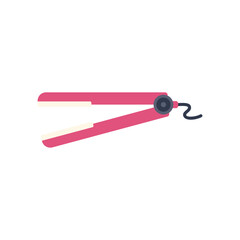 Pink hair straightener with a temperature control wheel, for professional hairdressers and home users