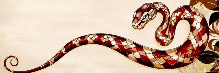 2025 Year of the Snake Background - Elegant and Mysterious Symbolic Design